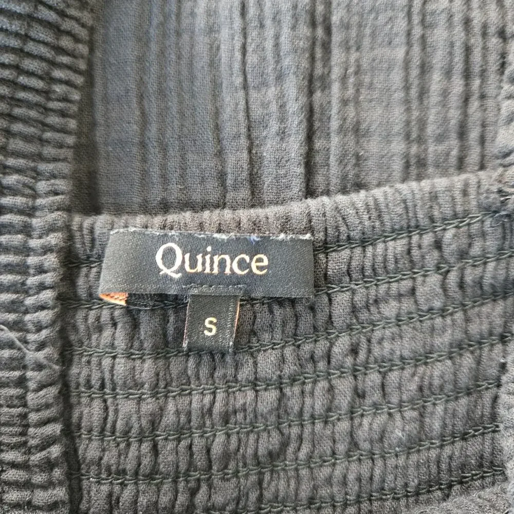 Quince 100% Organic Cotton Gauze Smocked Sleeveless Maxi Dress Size S EUC - Picture 5 of 9